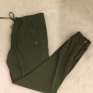 Sage green Albion jetsetter joggers.